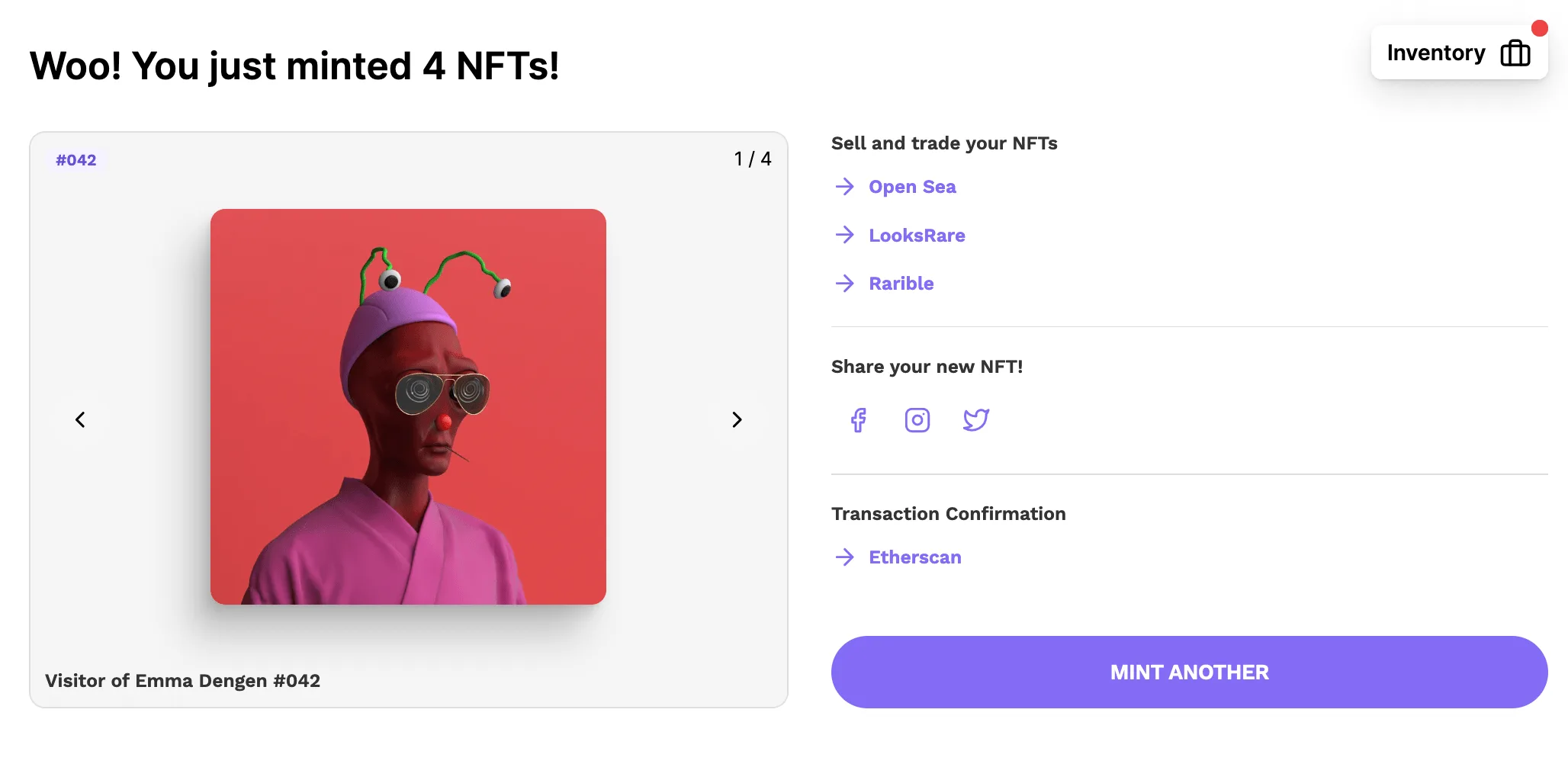 Archived Sparkblox interface for configuring the appearance of an embeddable mint experience